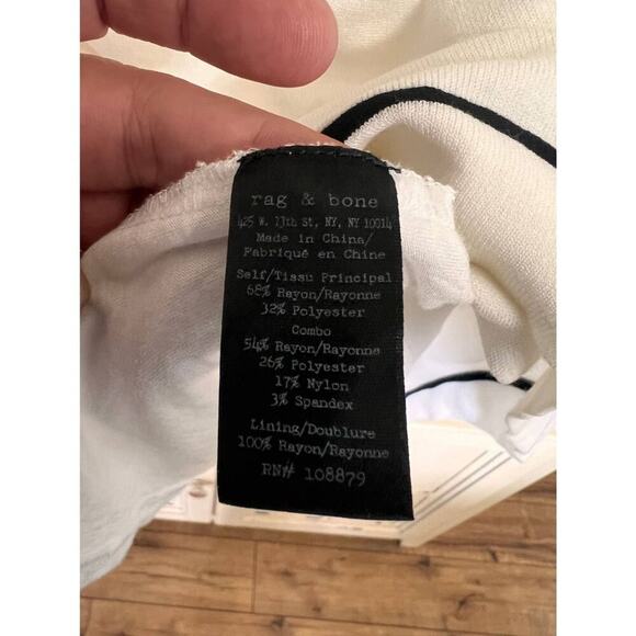 Rag & Bone size XXS Erin dress white with black - Picture 2 of 3